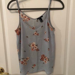 Women’s Tank Top Blouse Blue Floral